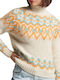 Superdry D3 Vintage Slouchy Fairisle Women's Long Sleeve Sweater Turtleneck Off White