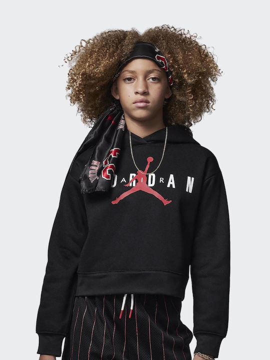 Jordan Παιδικό Φούτερ με Κουκούλα Μαύρο Jumpman