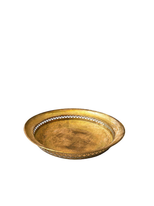 Oriana Ferelli Φρουτιέρα Μεταλλική Καφέ 27x27x6εκ.