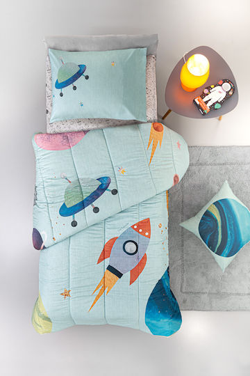 Guy Laroche Kids Duvet Single with Microfiber Filling Cosmic Light Blue 160x220cm