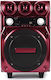 Karaoke Speaker with Wired Microphone and Lighting Effects VK-1000 Red