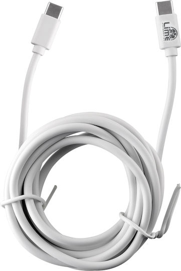 Lime LCC02 USB 2.0 Cable USB-C male - USB-C Λευκό 2m 8315749