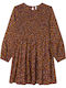 ZELA Children's Dress Long Sleeve with Sequins Brown