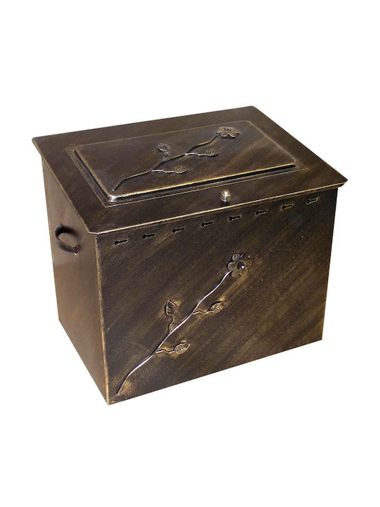 Ξ-9 Metallisch Box Holzlagerung 63x44x54cm Black / Patina Silver