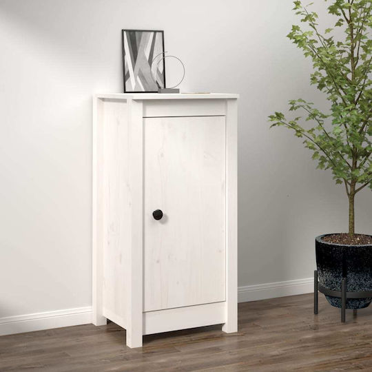 Living Room Cabinet Made of Solid Wood White 40x35x80cm