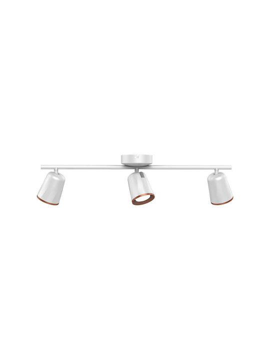 V-TAC VT-818 Τριπλό LED Θερμό Λευκό Σποτ σε Λευκό Χρώμα