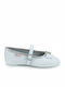 Kids Ballerinas with Adjustable Metal Clasp White