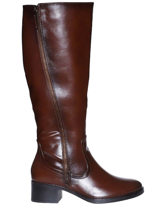 Leder Damenstiefel Camel