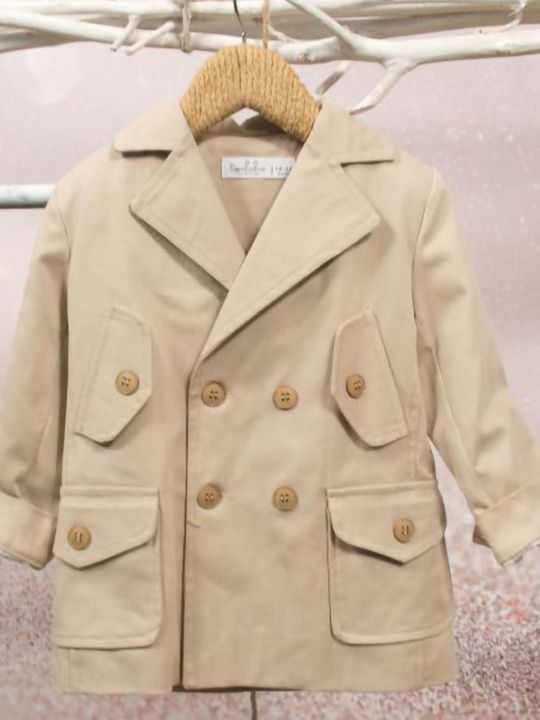 Bambolino Romanos Beige Baptism Coat for Boys