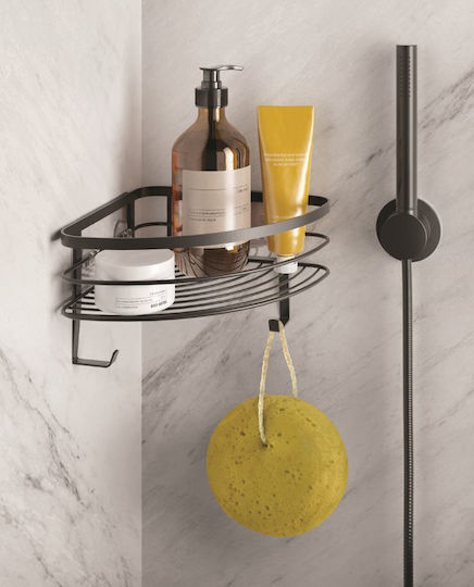 Metaltex Lava Touch Επιτοίχια Ραφιέρα Μπάνιου Μεταλλική 25x25x13cm Ασημί