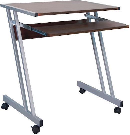 Computer Büro Holz Grau / Natur mit Metallbeinen 60x48x73cm