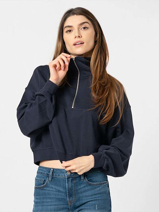 Only Women's Cropped Sweatshirt Navy Blue