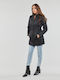 Guess Women's Long Puffer Jacket for Winter Black