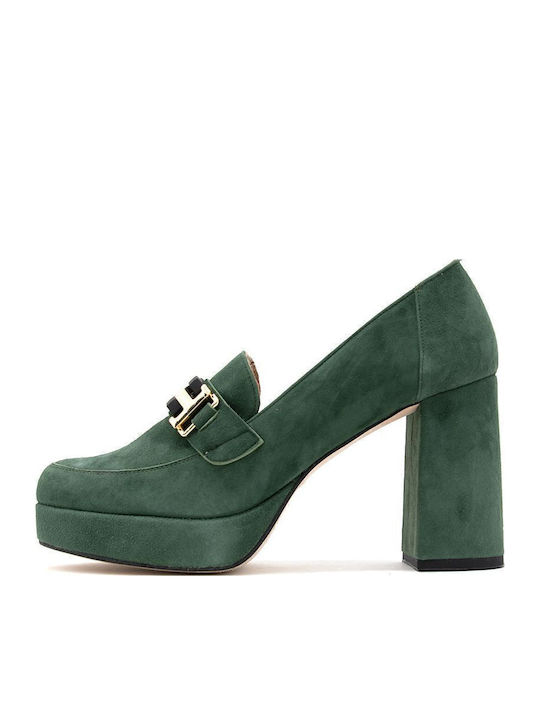 Suede Khaki High Heels