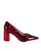 RAS SHOES PUMPS GLARE VINYL CHERRY