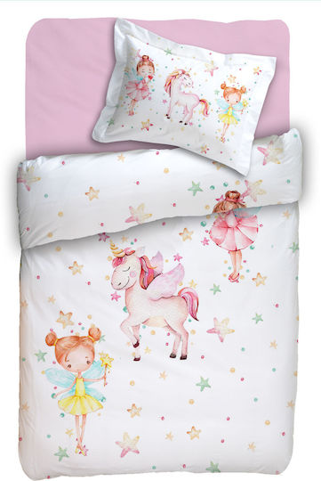 Anna Riska Iris Set Pătură pentru bebeluși Față și spate Bumbac Alb 115x155cm