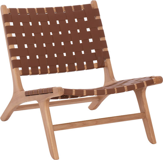 Felipe Armchair from Leatherette Brown 68x79x69cm