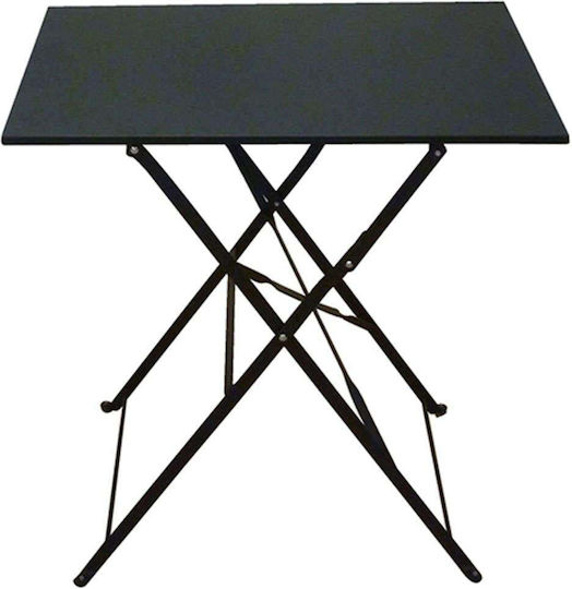 Alma Auxiliary Outdoor Foldable Metal Table Black 50x70x71cm