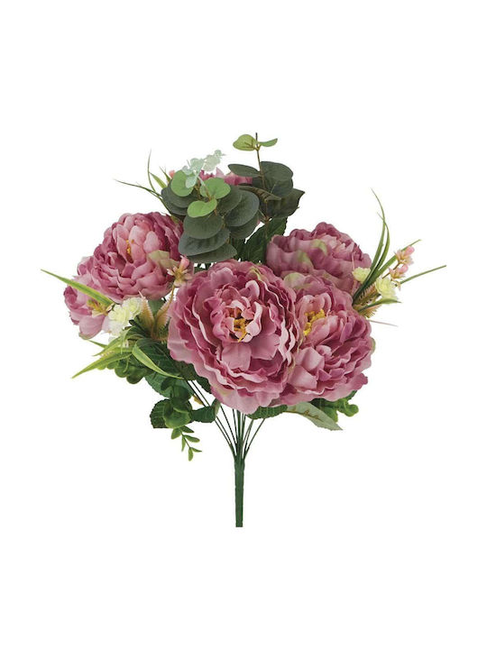 Marhome Buchet din Flori Artificiale Peony ΑΝΟΙΧΤΗ Y53cm 12/60KIB Fuchs 53cm 1buc