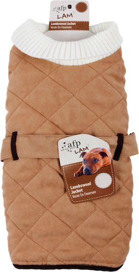 All For Paws Lambswool Turtleneck Μπουφάν Σκύλου Fleece / Αδιάβροχο Μπεζ με Μήκος Ράχης 25 εκ.