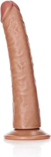 Shots RealRock Slim Realistic Dildo With Suction Cup Ρεαλιστικό Dildo με Βεντούζα Brown 22.5cm