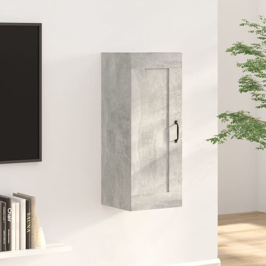 Wall-Mounted Living Room Cabinet Made of Particle Board Grey Concrete 35x34x90cm Wall-Mounted Living Room Cabinet Made of Particle Board Grey Concrete 35x34x90cm