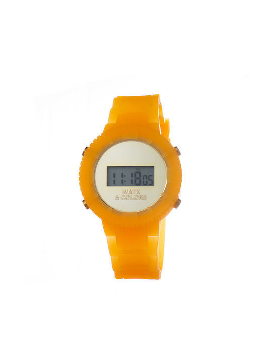 WATX & CO Uhr mit Orange Kautschukarmband