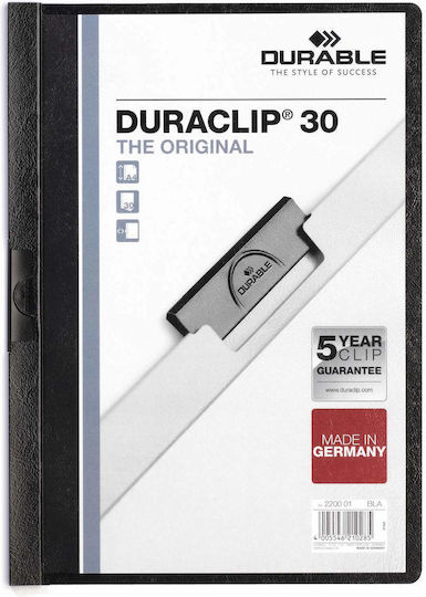 Durable Mappe mit Clip Konferenz für Papier A4 Schwarz Duraclip 30 1Stück