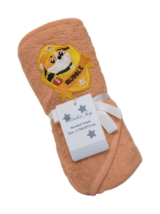 Beboulino Baby Hooded Towel Rubble Orange 75x75cm
