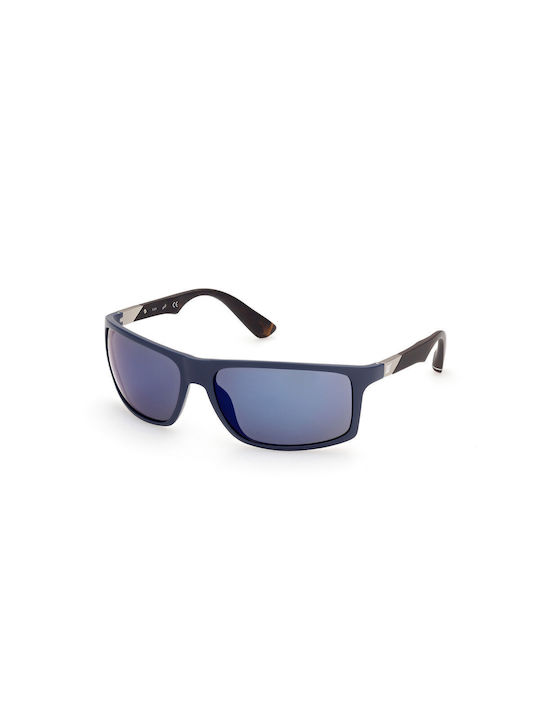 Web Men's Sunglasses with Navy Blue Plastic Frame and Blue Lens WE0293 92C