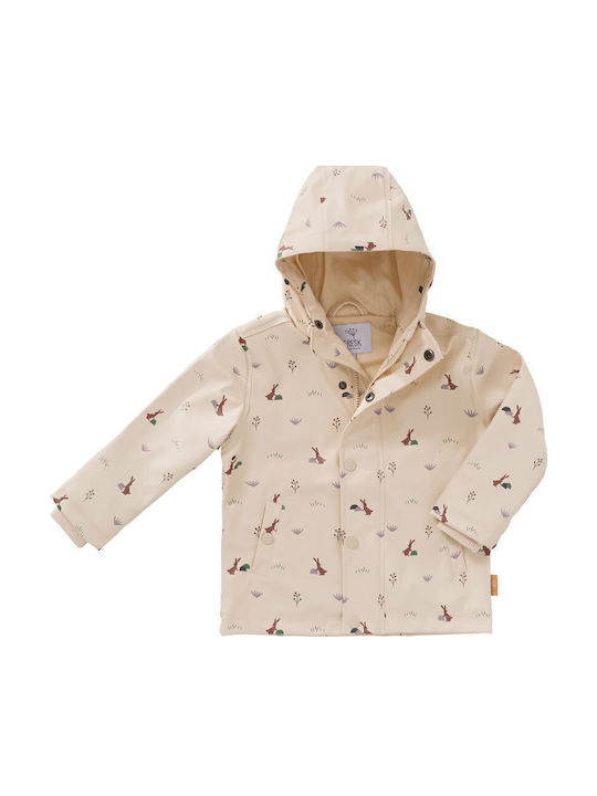 Wasserdicht Kinder Freizeitjacke Kurz mit Kapuze Beige