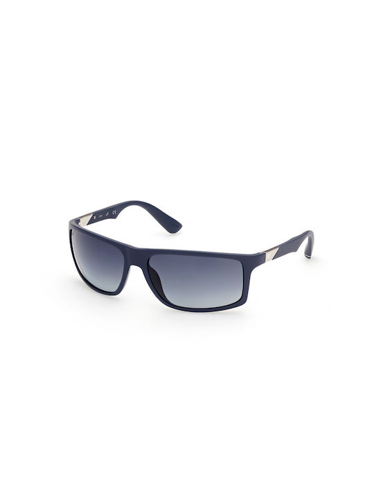 Web Men's Sunglasses with Navy Blue Plastic Frame and Blue Gradient Lens WE0293 91V