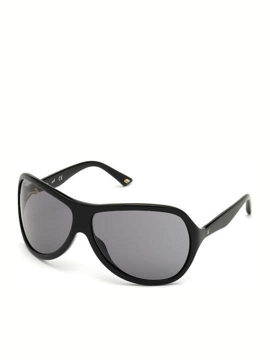 Web Women's Sunglasses with Black Plastic Frame and Black Lens WE0290 01A