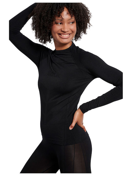 BodyTalk Γυναικεία Ισοθερμική Μακρυμάνικη Μπλούζα Μαύρη