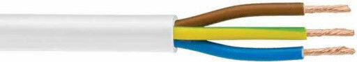 Redled NYLHY H05VV-F Power Cord With 3x1mm² Cable Properties In White Colour 1m Flexible