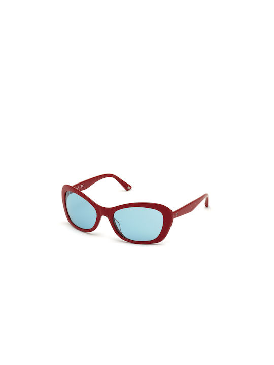 Web Sonnenbrillen mit Rot Schildkröte Rahmen und Hellblau Linse WE0289 66V