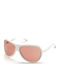 Web Women's Sunglasses with White Plastic Frame and Pink Lens