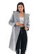 Biston Women's Midi Coat with Belt Dark Grey