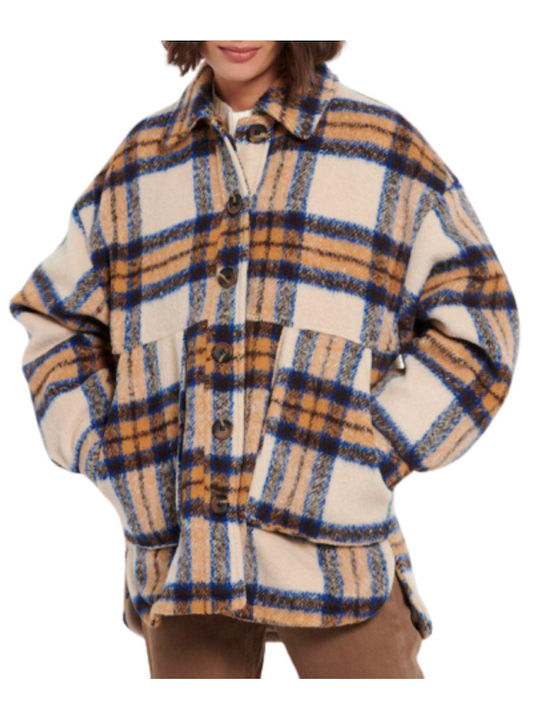 Women's Checked Overshirt Oversized