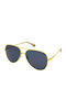 Polaroid Unisex Sunglasses with Yellow Metal Frame and Blue Polarized Lens PLD6187/S 40G/C3