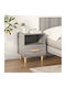 Wooden Bedside Table Γκρι Sonoma 40x35x47cm