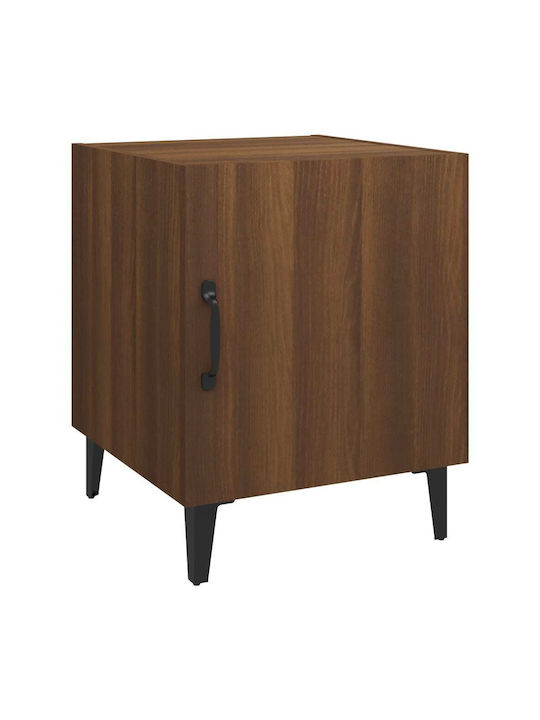 Wooden Bedside Table Brown Oak 40x40x50cm