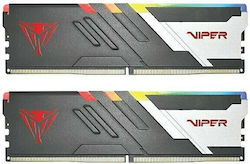 Patriot Viper Venom RGB 32GB DDR5 RAM with 2 Modules (2x16GB) and 5600 Speed for Desktop