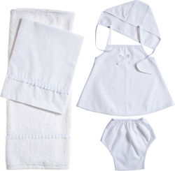 Nuova Vita Baptism Towel Set Λ193 Λευκό