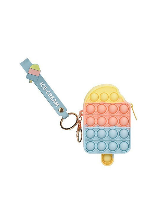 Pop it Wallet Ice Cream Stick Bubble Popper Keychain Keychain Zipper Pouch Fidget Toy Pop Sensory Toy