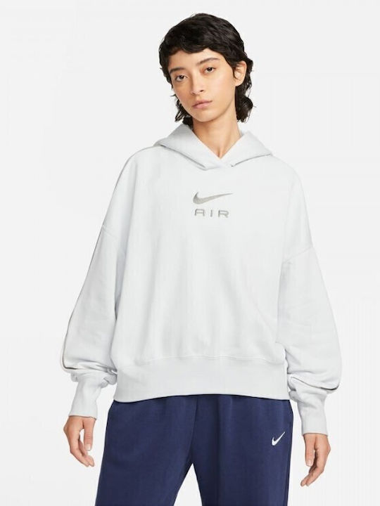 Nike Air Μακρύ Γυναικείο Φούτερ με Κουκούλα Γκρι