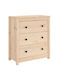 Chest of Drawers of Solid Wood with 3 Drawers 70x35x80cm