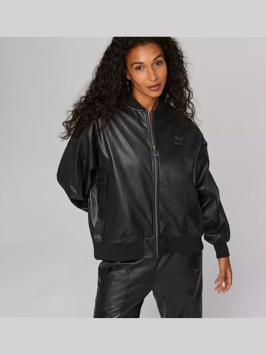 T7 Kurz Damen Bomberjacke Schwarz