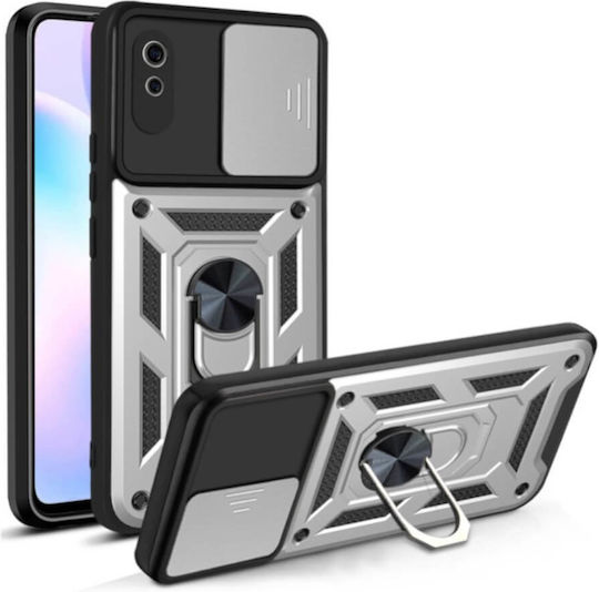 Bodycell Armor Slide Back Cover Πλαστικό Ασημί (Redmi 9A / 9AT)