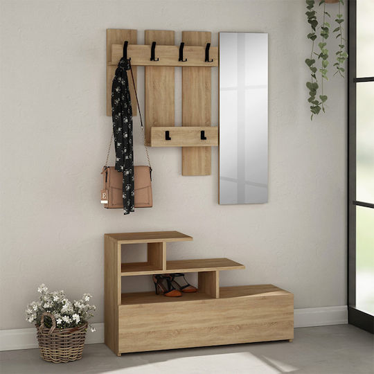 Vesty Entry Furniture with Mirror / Hanger & Shoe Rack 100x30x61cm Vesty Entry Furniture with Mirror / Hanger & Shoe Rack 100x30x61cm